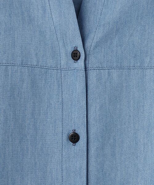 L'EQUIPE / レキップ シャツ・ブラウス | コットンリヨセルダンガリーバレルスリーブシャツ | 詳細4