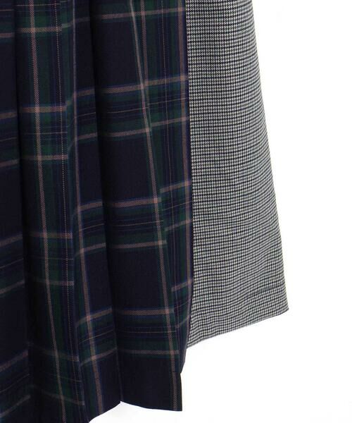 LIBERCORE par BEBE / リベルコア パル ベベ ミニ丈・ひざ丈ワンピース | 天竺ｘチェックスカートドッキングワンピース親子お揃い(110~140cm) | 詳細20