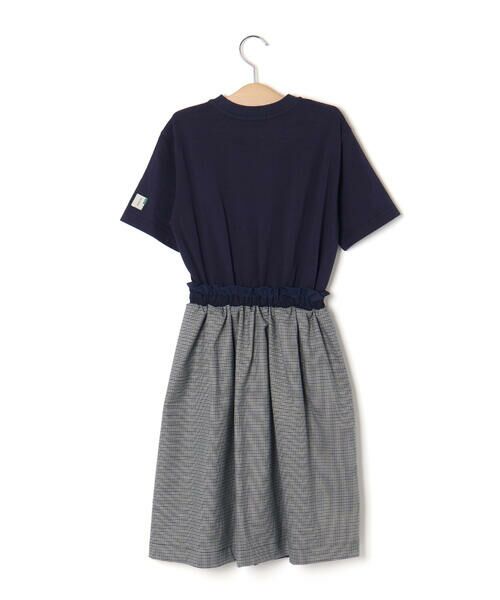 LIBERCORE par BEBE / リベルコア パル ベベ ミニ丈・ひざ丈ワンピース | 天竺ｘチェックスカートドッキングワンピース親子お揃い(110~140cm) | 詳細18