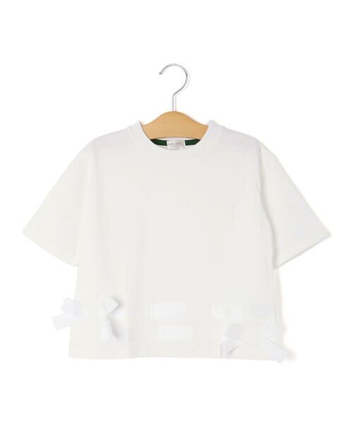 LIBERCORE par BEBE / リベルコア パル ベベ Tシャツ | 裾リボンベルト天竺半袖Tシャツ親子お揃い(110~140cm) | 詳細3