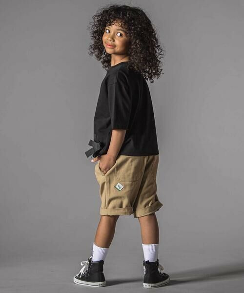 LIBERCORE par BEBE / リベルコア パル ベベ Tシャツ | 裾リボンベルト天竺半袖Tシャツ親子お揃い(110~140cm) | 詳細13