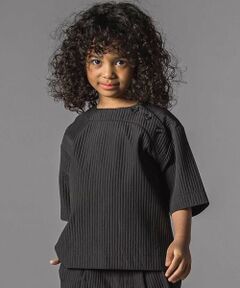 LIBERCORE par BEBE / リベルコア パル ベベ シャツ・ブラウス | ドビーストライプ肩ボタン半袖シャツ親子お揃い(110~140cm)