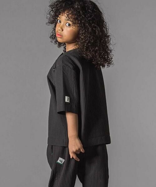 LIBERCORE par BEBE / リベルコア パル ベベ シャツ・ブラウス | ドビーストライプ肩ボタン半袖シャツ親子お揃い(110~140cm) | 詳細2