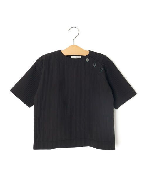 LIBERCORE par BEBE / リベルコア パル ベベ シャツ・ブラウス | ドビーストライプ肩ボタン半袖シャツ親子お揃い(110~140cm) | 詳細6