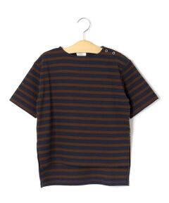 LIBERCORE par BEBE / リベルコア パル ベベ Tシャツ | ミラノリブボーダー半袖ワイドバスクTシャツ親子お揃い(110~140cm)