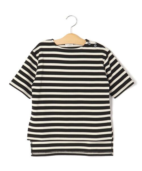 LIBERCORE par BEBE / リベルコア パル ベベ Tシャツ | ミラノリブボーダー半袖ワイドバスクTシャツ親子お揃い(110~140cm) | 詳細5