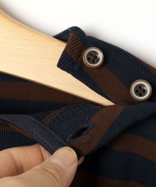 LIBERCORE par BEBE / リベルコア パル ベベ Tシャツ | ミラノリブボーダー半袖ワイドバスクTシャツ親子お揃い(110~140cm) | 詳細11