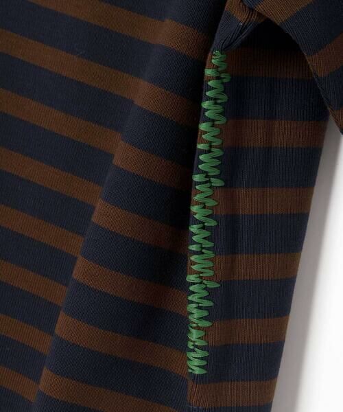 LIBERCORE par BEBE / リベルコア パル ベベ Tシャツ | ミラノリブボーダー半袖ワイドバスクTシャツ親子お揃い(110~140cm) | 詳細14