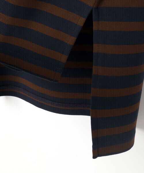 LIBERCORE par BEBE / リベルコア パル ベベ Tシャツ | ミラノリブボーダー半袖ワイドバスクTシャツ親子お揃い(110~140cm) | 詳細15