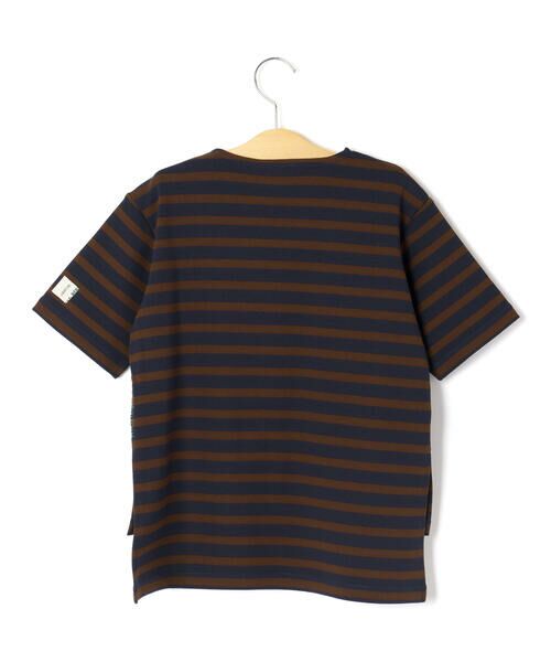 LIBERCORE par BEBE / リベルコア パル ベベ Tシャツ | ミラノリブボーダー半袖ワイドバスクTシャツ親子お揃い(110~140cm) | 詳細9