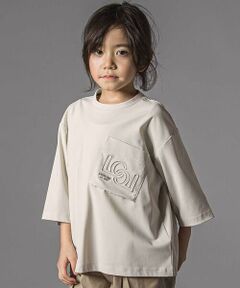 LIBERCORE par BEBE / リベルコア パル ベベ Tシャツ | ナイロンカノコBIGロゴポケット半袖ワイドTシャツ親子お揃い(110~140cm)