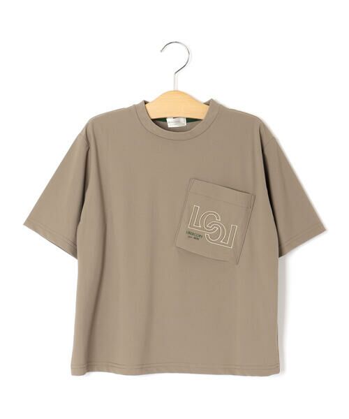 LIBERCORE par BEBE / リベルコア パル ベベ Tシャツ | ナイロンカノコBIGロゴポケット半袖ワイドTシャツ親子お揃い(110~140cm) | 詳細4