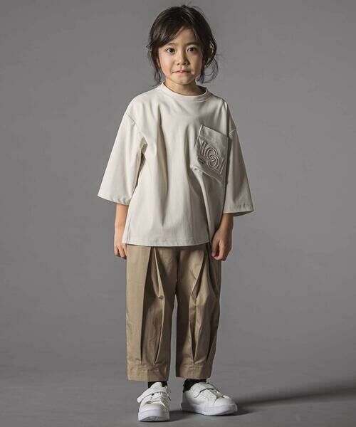 LIBERCORE par BEBE / リベルコア パル ベベ Tシャツ | ナイロンカノコBIGロゴポケット半袖ワイドTシャツ親子お揃い(110~140cm) | 詳細12