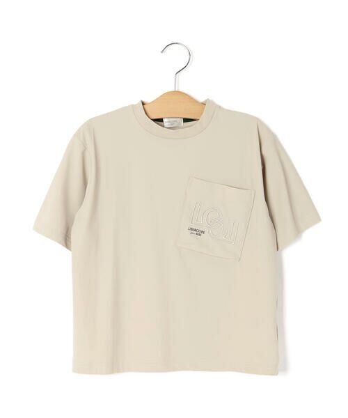 LIBERCORE par BEBE / リベルコア パル ベベ Tシャツ | ナイロンカノコBIGロゴポケット半袖ワイドTシャツ親子お揃い(110~140cm) | 詳細14