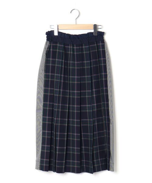 LIBERCORE par BEBE / リベルコア パル ベベ ロング・マキシ丈スカート | 天竺ｘチェックドッキングスカート大人親子お揃い(140~160cm) | 詳細4