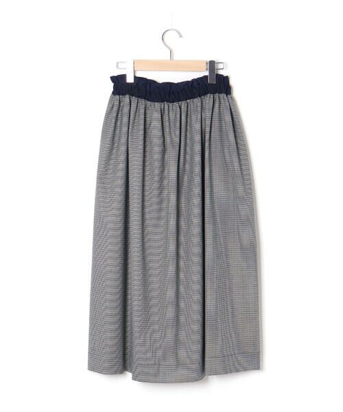 LIBERCORE par BEBE / リベルコア パル ベベ ロング・マキシ丈スカート | 天竺ｘチェックドッキングスカート大人親子お揃い(140~160cm) | 詳細5