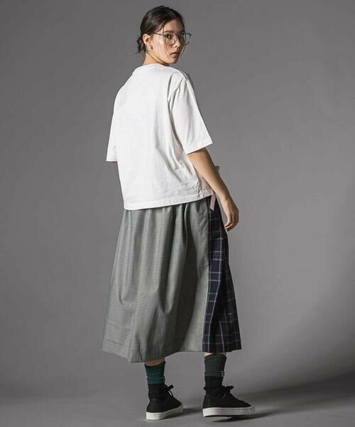 LIBERCORE par BEBE / リベルコア パル ベベ ロング・マキシ丈スカート | 天竺ｘチェックドッキングスカート大人親子お揃い(140~160cm) | 詳細3