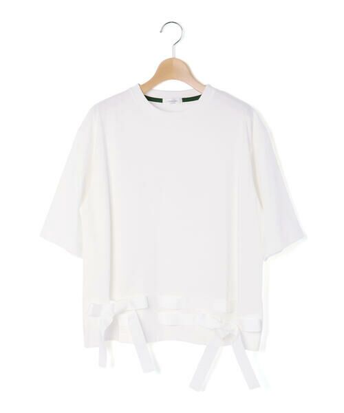 LIBERCORE par BEBE / リベルコア パル ベベ Tシャツ | 裾リボン付き天竺半袖Tシャツ大人親子お揃い(140~160cm) | 詳細3