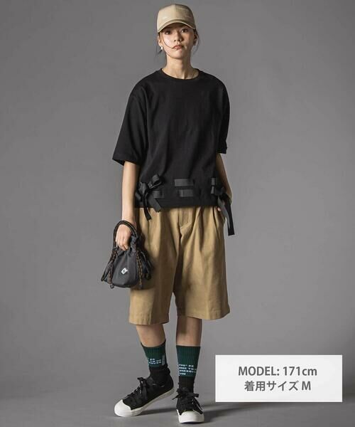 LIBERCORE par BEBE / リベルコア パル ベベ Tシャツ | 裾リボン付き天竺半袖Tシャツ大人親子お揃い(140~160cm) | 詳細5