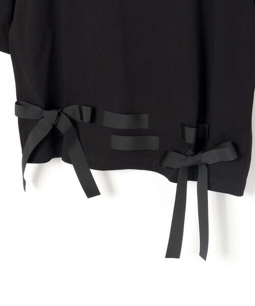 LIBERCORE par BEBE / リベルコア パル ベベ Tシャツ | 裾リボン付き天竺半袖Tシャツ大人親子お揃い(140~160cm) | 詳細13