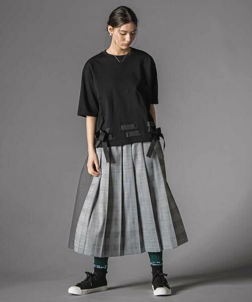 LIBERCORE par BEBE / リベルコア パル ベベ Tシャツ | 裾リボン付き天竺半袖Tシャツ大人親子お揃い(140~160cm) | 詳細8