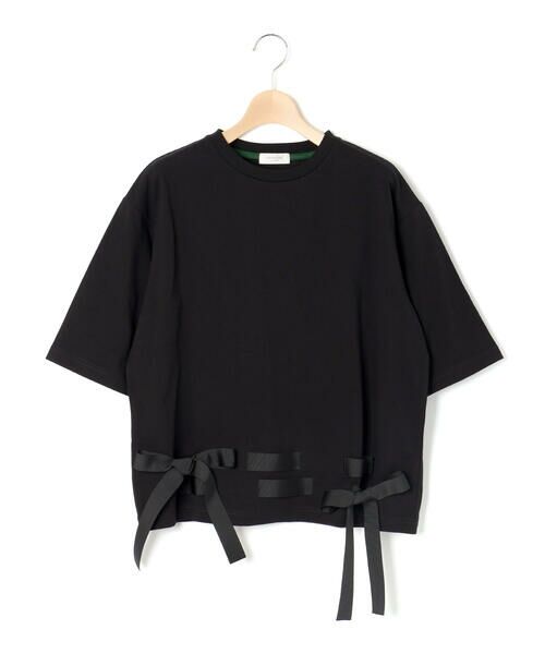 LIBERCORE par BEBE / リベルコア パル ベベ Tシャツ | 裾リボン付き天竺半袖Tシャツ大人親子お揃い(140~160cm) | 詳細9