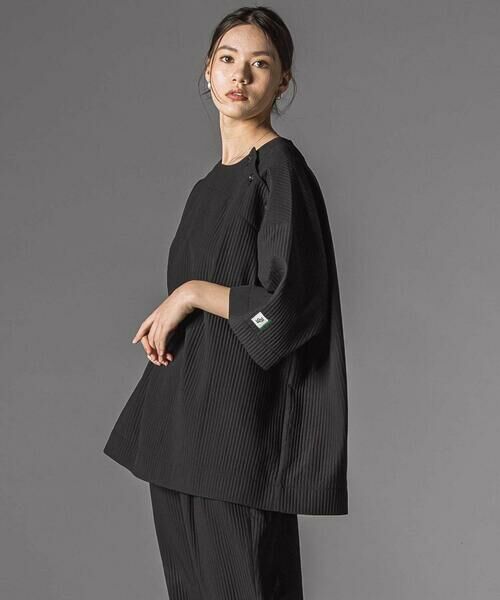 LIBERCORE par BEBE / リベルコア パル ベベ シャツ・ブラウス | ドビーストライプ肩ボタン半袖シャツ大人親子お揃い(140~175cm) | 詳細5