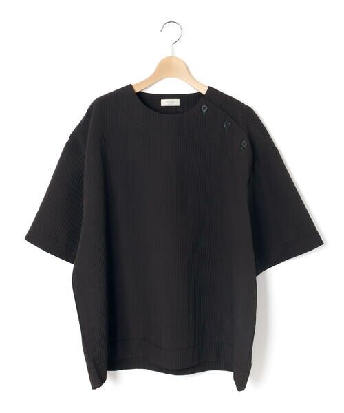 LIBERCORE par BEBE / リベルコア パル ベベ シャツ・ブラウス | ドビーストライプ肩ボタン半袖シャツ大人親子お揃い(140~175cm) | 詳細6