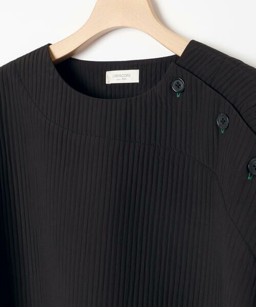 LIBERCORE par BEBE / リベルコア パル ベベ シャツ・ブラウス | ドビーストライプ肩ボタン半袖シャツ大人親子お揃い(140~175cm) | 詳細8
