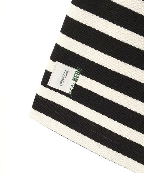 LIBERCORE par BEBE / リベルコア パル ベベ Tシャツ | ミラノリブボーダー半袖ワイドバスクTシャツ大人親子お揃い(140~175cm) | 詳細5