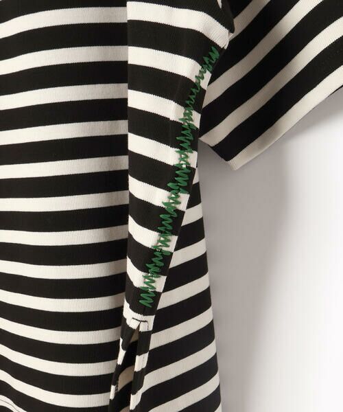 LIBERCORE par BEBE / リベルコア パル ベベ Tシャツ | ミラノリブボーダー半袖ワイドバスクTシャツ大人親子お揃い(140~175cm) | 詳細6
