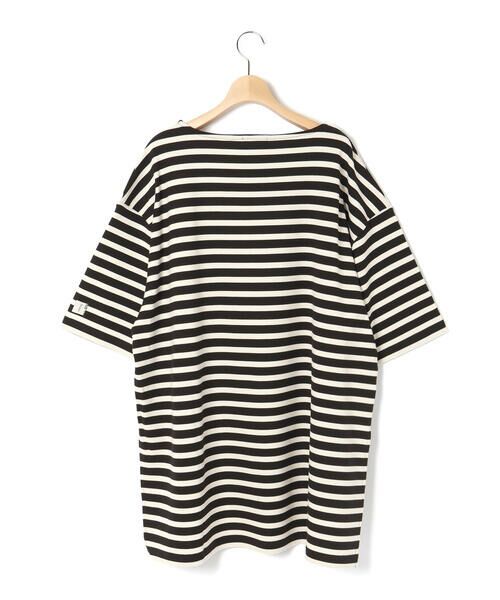 LIBERCORE par BEBE / リベルコア パル ベベ Tシャツ | ミラノリブボーダー半袖ワイドバスクTシャツ大人親子お揃い(140~175cm) | 詳細2