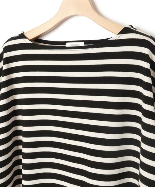LIBERCORE par BEBE / リベルコア パル ベベ Tシャツ | ミラノリブボーダー半袖ワイドバスクTシャツ大人親子お揃い(140~175cm) | 詳細3