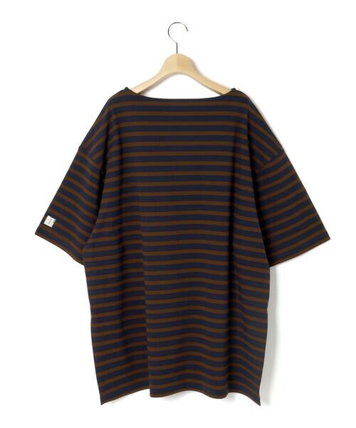 LIBERCORE par BEBE / リベルコア パル ベベ Tシャツ | ミラノリブボーダー半袖ワイドバスクTシャツ大人親子お揃い(140~175cm) | 詳細13