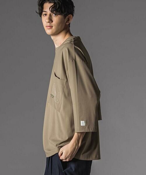 LIBERCORE par BEBE / リベルコア パル ベベ Tシャツ | ナイロンカノコBIGロゴポケット半袖ワイドTシャツ大人親子お揃い(140~175cm) | 詳細3