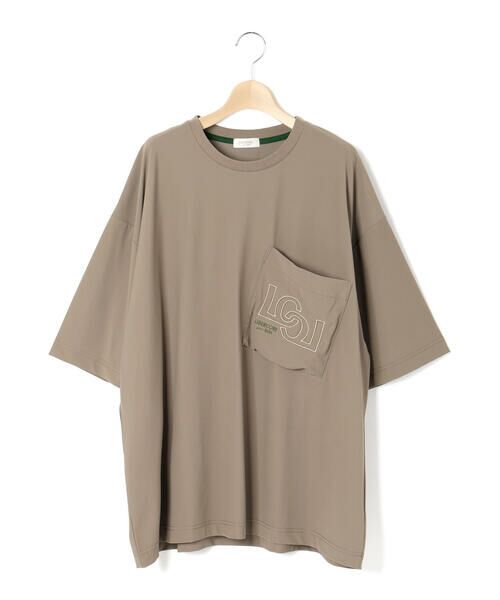 LIBERCORE par BEBE / リベルコア パル ベベ Tシャツ | ナイロンカノコBIGロゴポケット半袖ワイドTシャツ大人親子お揃い(140~175cm) | 詳細4