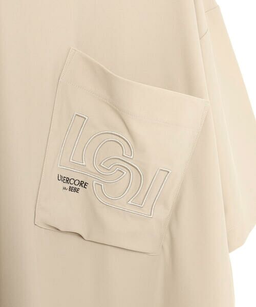 LIBERCORE par BEBE / リベルコア パル ベベ Tシャツ | ナイロンカノコBIGロゴポケット半袖ワイドTシャツ大人親子お揃い(140~175cm) | 詳細11