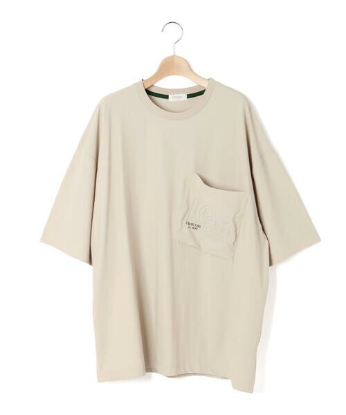 LIBERCORE par BEBE / リベルコア パル ベベ Tシャツ | ナイロンカノコBIGロゴポケット半袖ワイドTシャツ大人親子お揃い(140~175cm) | 詳細8