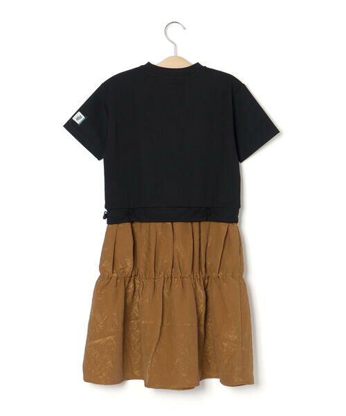 LIBERCORE par BEBE / リベルコア パル ベベ ミニ丈・ひざ丈ワンピース | ポンチ+メタリックボイルスカートドッキング半袖ワンピース親子お揃い(110~140cm) | 詳細2