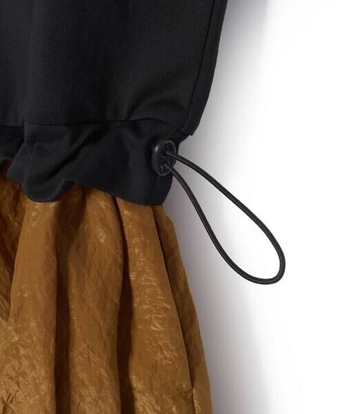 LIBERCORE par BEBE / リベルコア パル ベベ ミニ丈・ひざ丈ワンピース | ポンチ+メタリックボイルスカートドッキング半袖ワンピース親子お揃い(110~140cm) | 詳細5