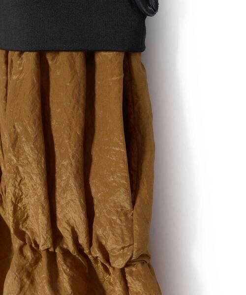 LIBERCORE par BEBE / リベルコア パル ベベ ミニ丈・ひざ丈ワンピース | ポンチ+メタリックボイルスカートドッキング半袖ワンピース親子お揃い(110~140cm) | 詳細6