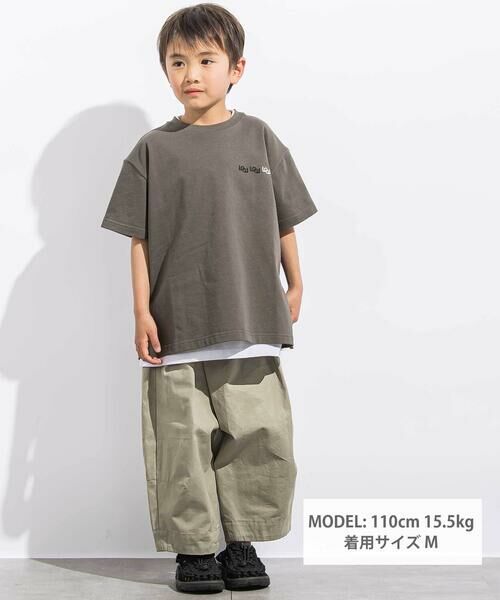 LIBERCORE par BEBE / リベルコア パル ベベ Tシャツ | 【トラベルポーチ付き】天竺スリット入りTシャツ2枚セット親子お揃い(110~140cm) | 詳細17