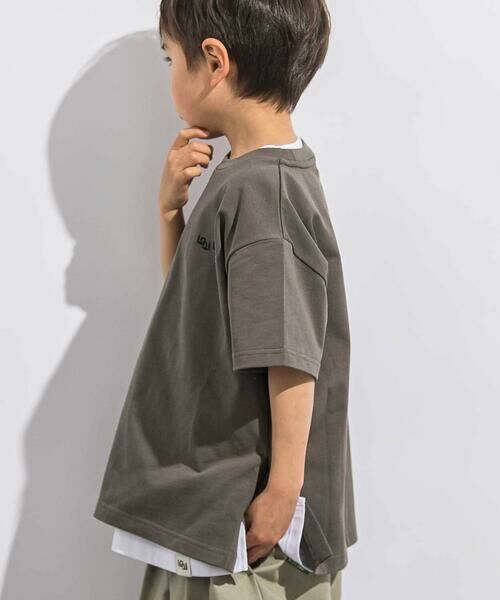 LIBERCORE par BEBE / リベルコア パル ベベ Tシャツ | 【トラベルポーチ付き】天竺スリット入りTシャツ2枚セット親子お揃い(110~140cm) | 詳細18