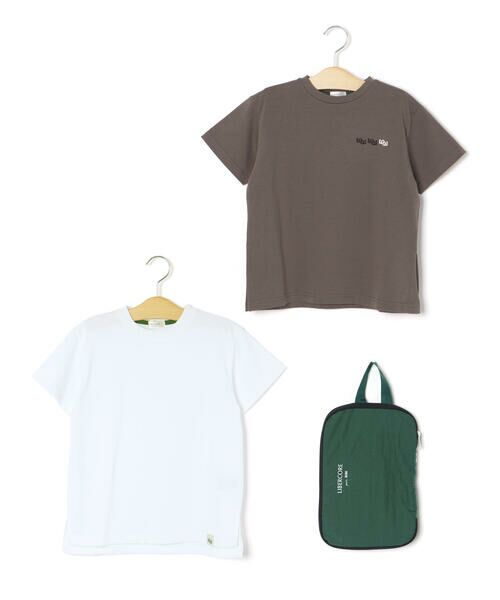 LIBERCORE par BEBE / リベルコア パル ベベ Tシャツ | 【トラベルポーチ付き】天竺スリット入りTシャツ2枚セット親子お揃い(110~140cm) | 詳細20