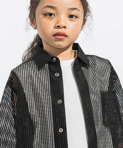 LIBERCORE par BEBE / リベルコア パル ベベ シャツ・ブラウス | ラッセルメッシュ半袖オーバーシャツ親子お揃い(110~140cm) | 詳細6
