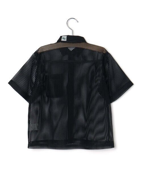 LIBERCORE par BEBE / リベルコア パル ベベ シャツ・ブラウス | ラッセルメッシュ半袖オーバーシャツ親子お揃い(110~140cm) | 詳細8