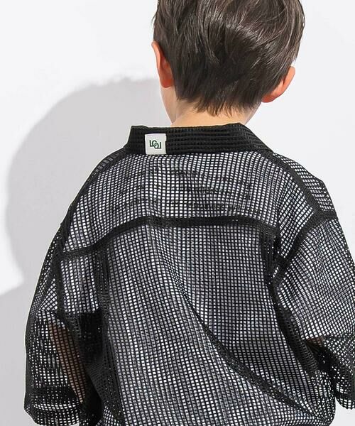 LIBERCORE par BEBE / リベルコア パル ベベ シャツ・ブラウス | ラッセルメッシュ半袖オーバーシャツ親子お揃い(110~140cm) | 詳細2