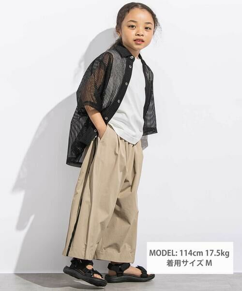 LIBERCORE par BEBE / リベルコア パル ベベ シャツ・ブラウス | ラッセルメッシュ半袖オーバーシャツ親子お揃い(110~140cm) | 詳細4