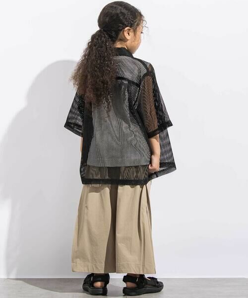 LIBERCORE par BEBE / リベルコア パル ベベ シャツ・ブラウス | ラッセルメッシュ半袖オーバーシャツ親子お揃い(110~140cm) | 詳細5