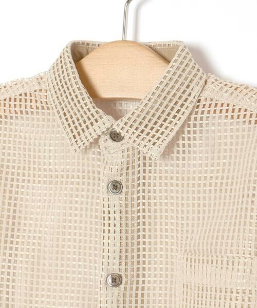 LIBERCORE par BEBE / リベルコア パル ベベ シャツ・ブラウス | ラッセルメッシュ半袖オーバーシャツ親子お揃い(110~140cm) | 詳細15